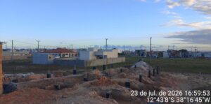 Sapatas de fundação concretadas com arranques de pilar